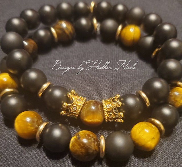 Onyx and Yellow Tiger Eye Set